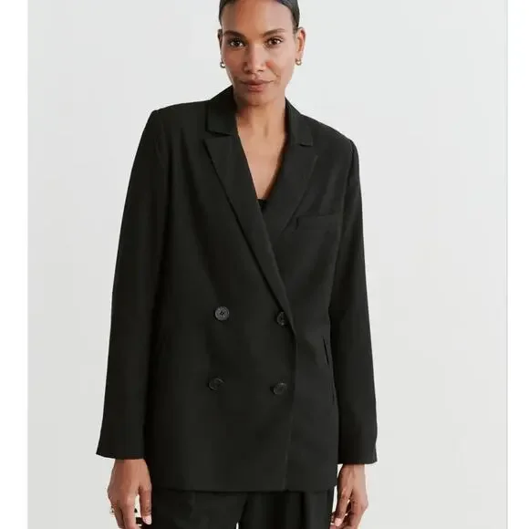 Jenni Kayne Jones Blazer In Black Size 4 Double Breasted Jacket - Picture 1 of 14